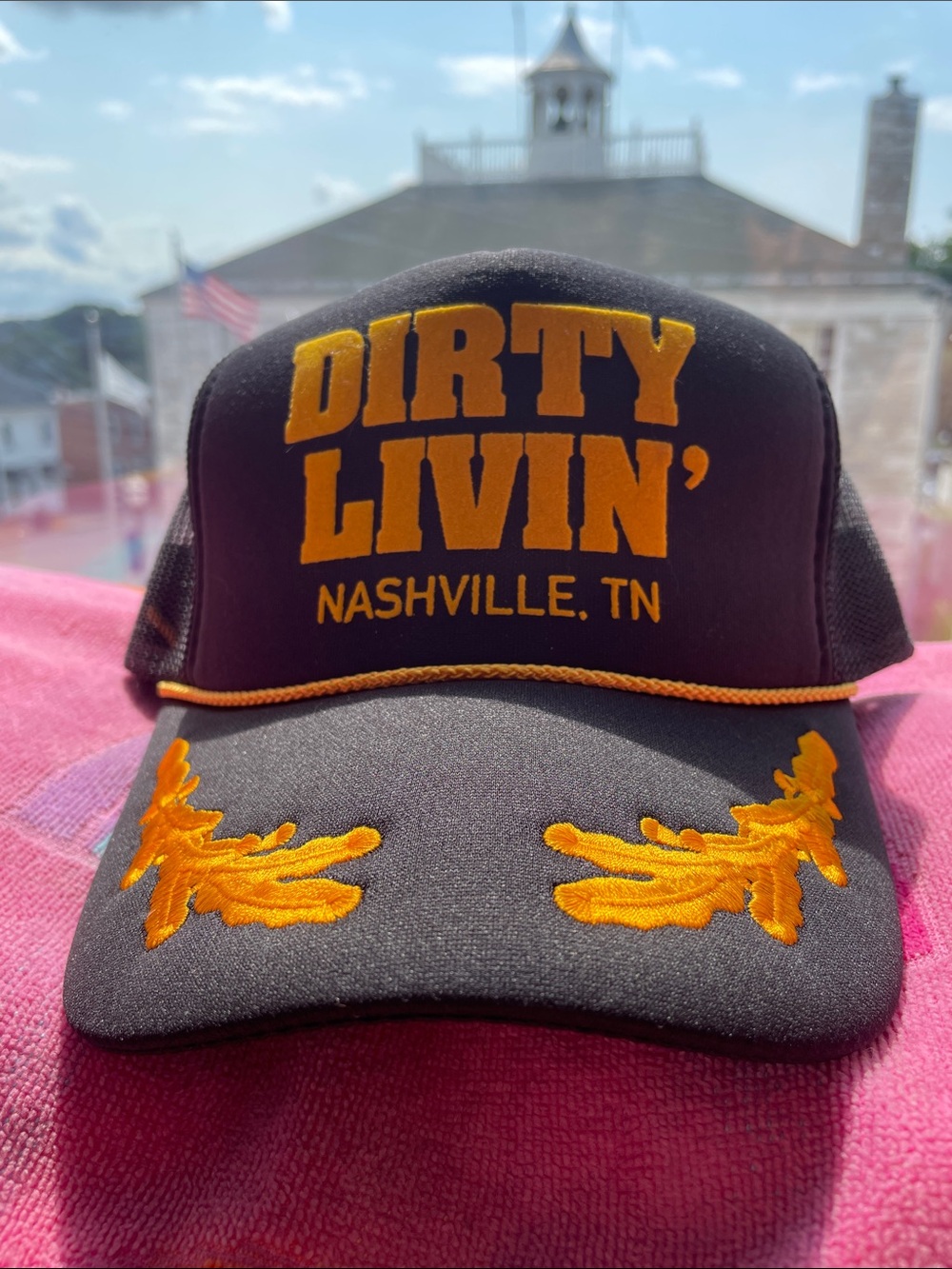 Dirty Livin' Nashville TN Embroidered Trucker Hat - Black & Gold